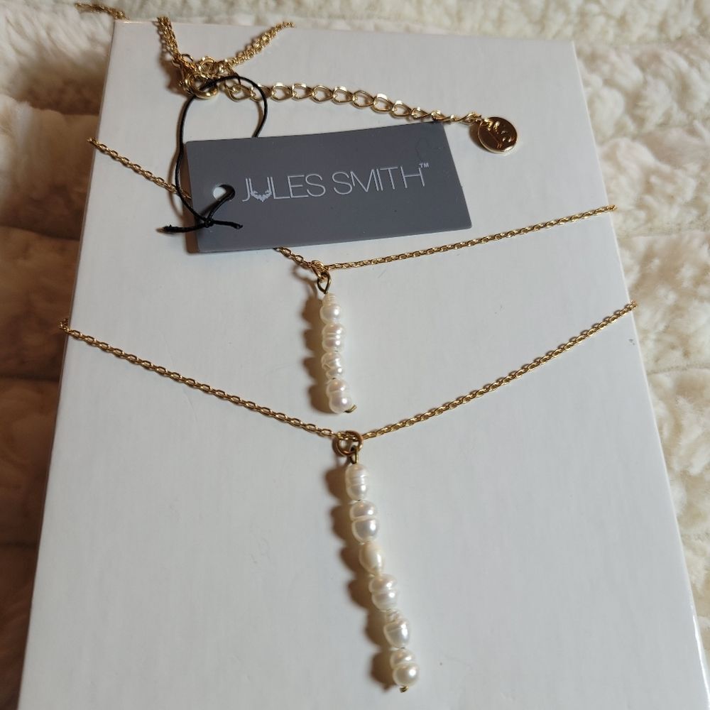 Jules Smith Gold Necklace with Faux Pearl Accents - Picture 2 of 9